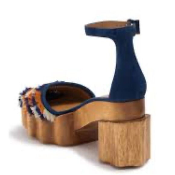 Tory Burch Women's Blue Alma Platform Sandal NWOB Size 7 Medium - Picture 2 of 11